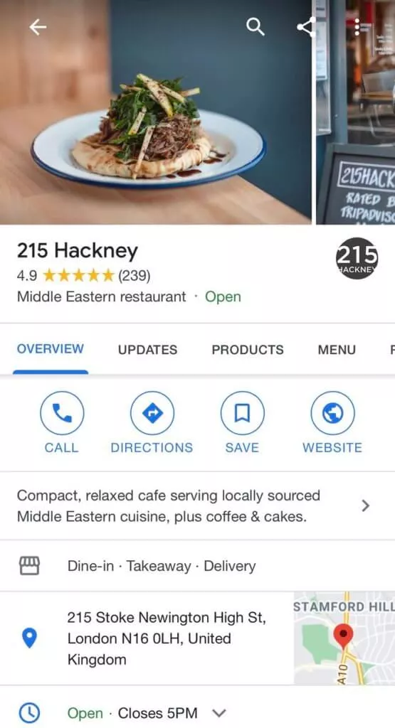 An example of an optimized Google Business Profile, seen from the user perspective.  Image attributed to Napoleoncat.com
