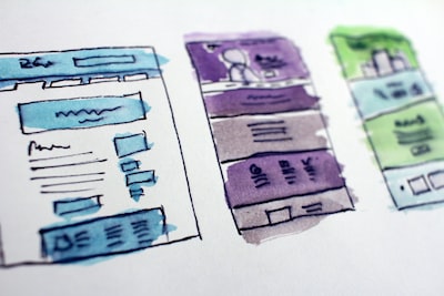 A color-coded sketch of an AI powered content marketing strategy outline.