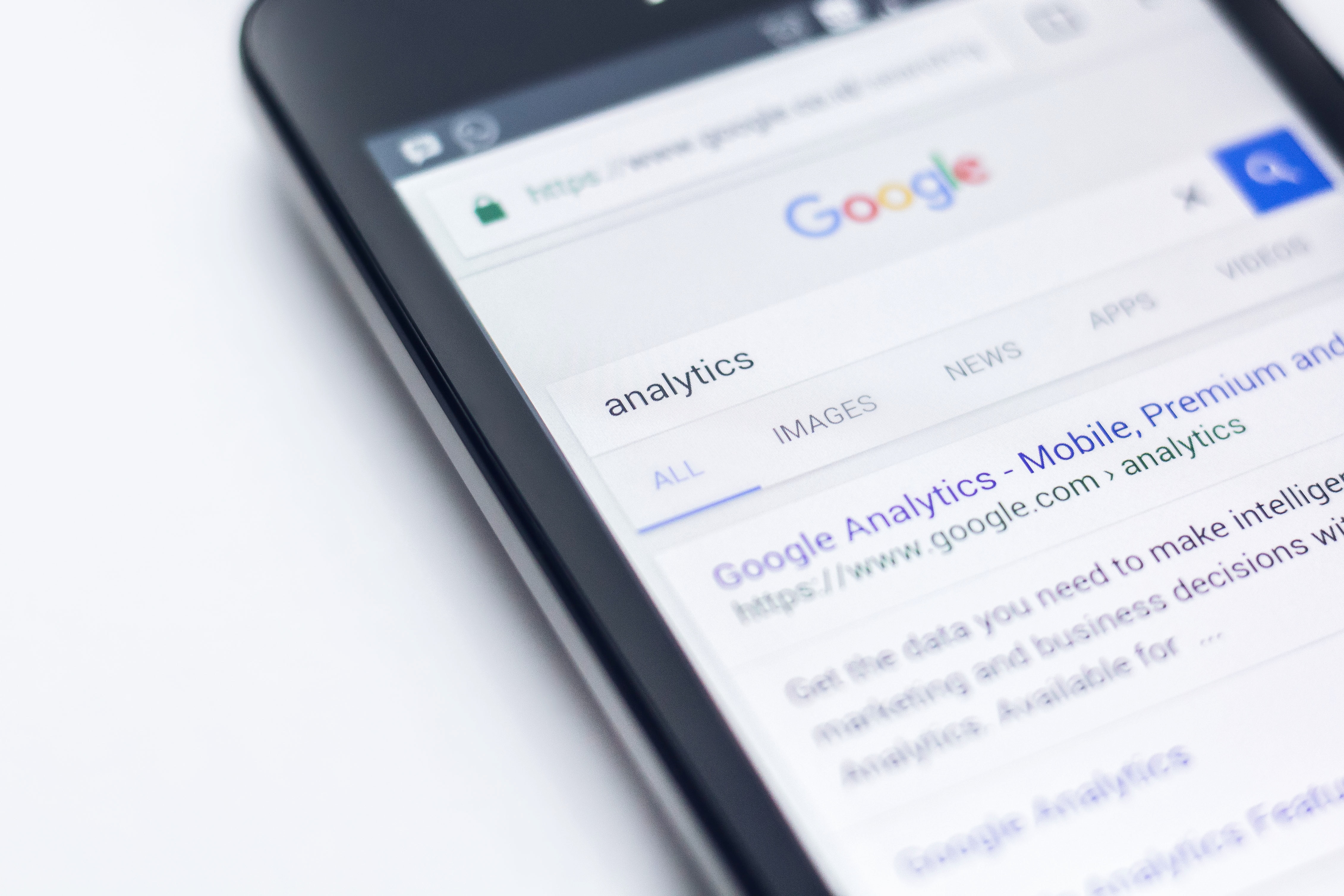 Google Analytics results for local HVAC business search on a mobile phone