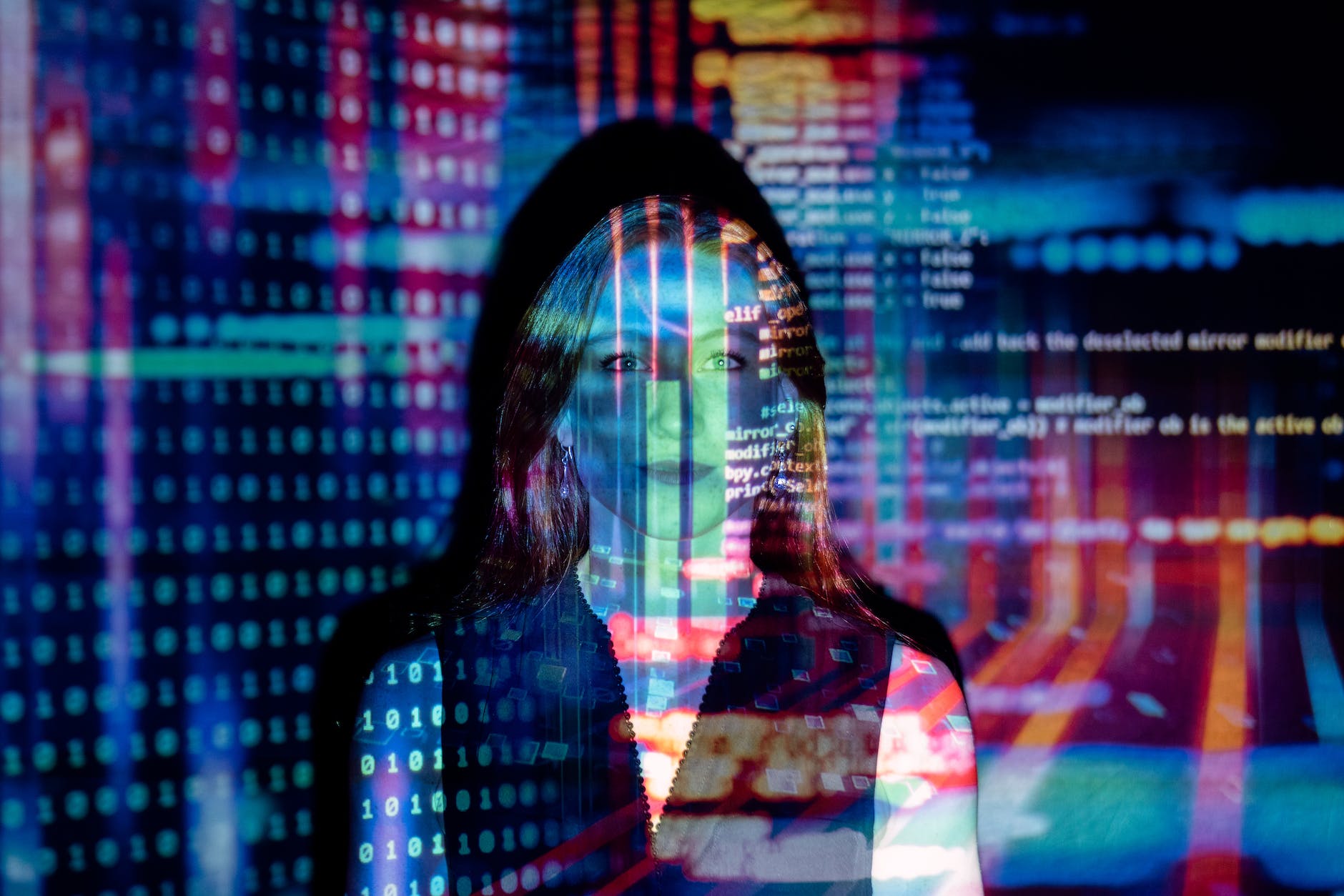 AI SEO content writing for HVAC expert woman at work on computer.