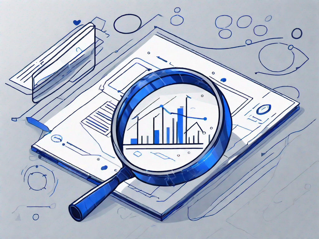 Alt Text, Onpage SEO Explained through Blue Diagram: Magnifying Glass, Book and Graphs