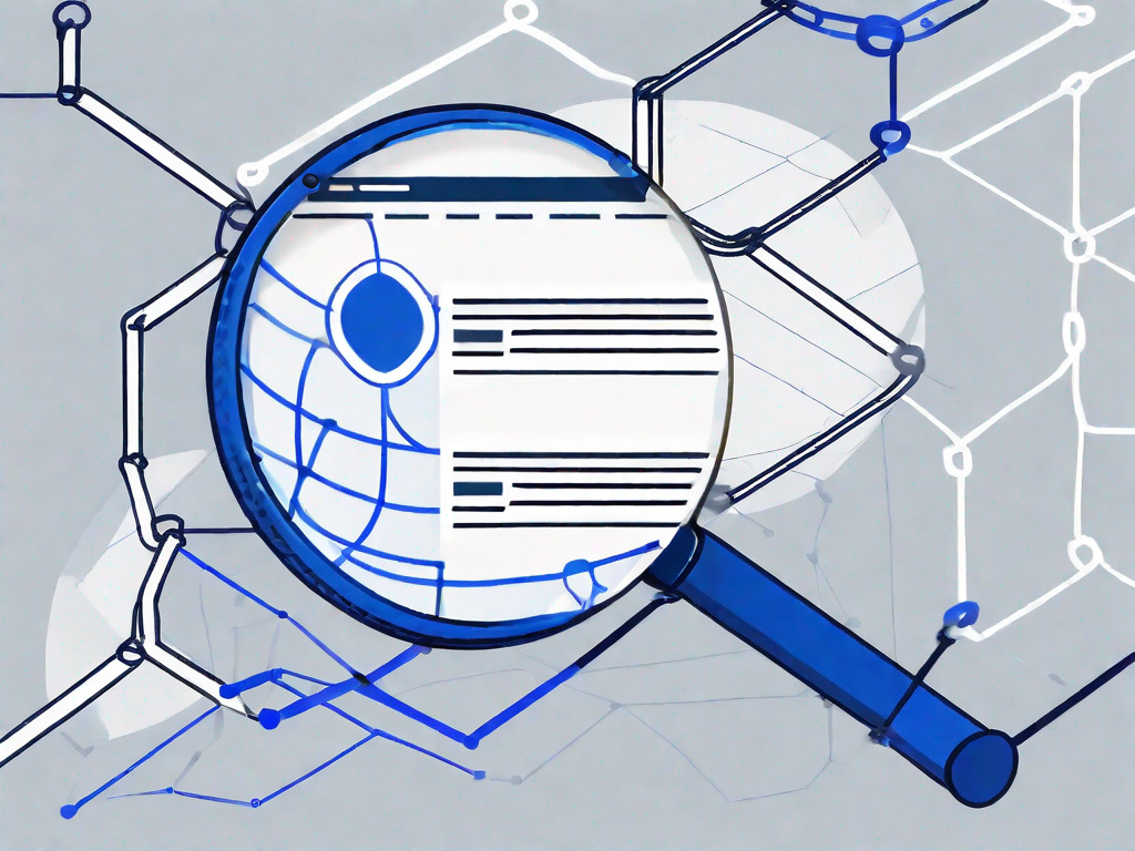 Magnifying glass highlighting 'External Linking, Onpage SEO Explained' in SEO diagram