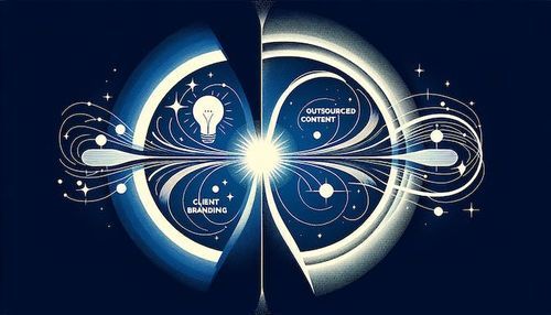 Aligning outsourced content - blue bulb brand logo